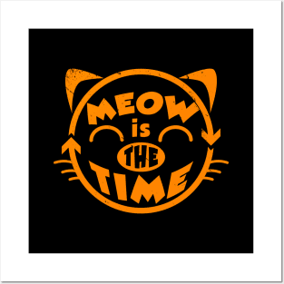 Funny Cute Cat Meow Typography Funny Saying Gift For Cat Lovers Posters and Art